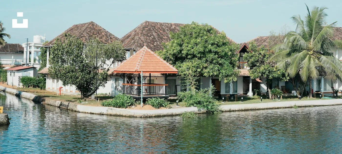 Tranquil resort backwater and guest hospitality retreat
