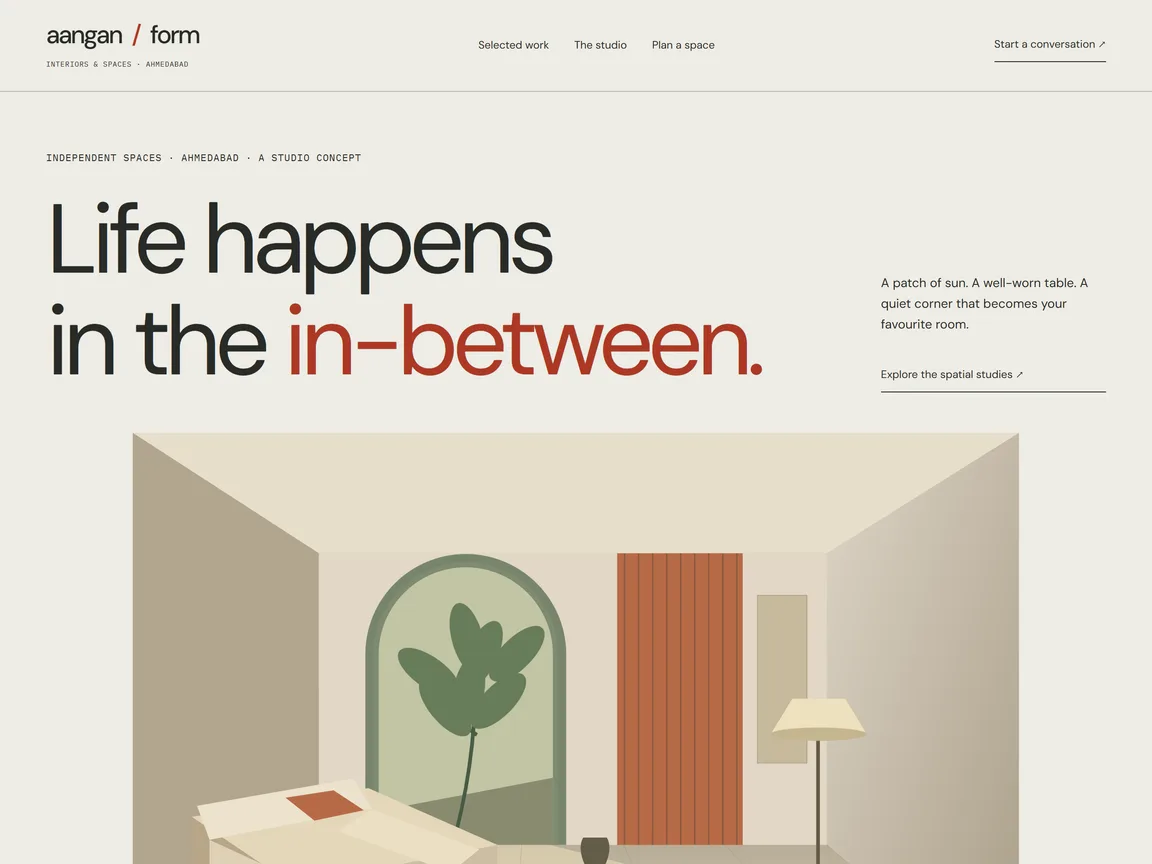 Aangan / Form — actual interior design website preview