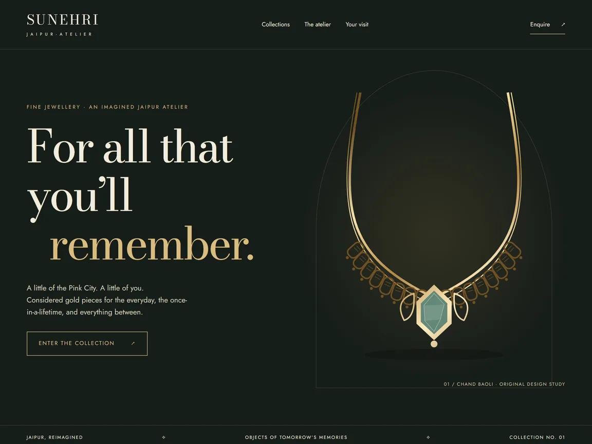 Sunehri Atelier — actual jewellery website preview