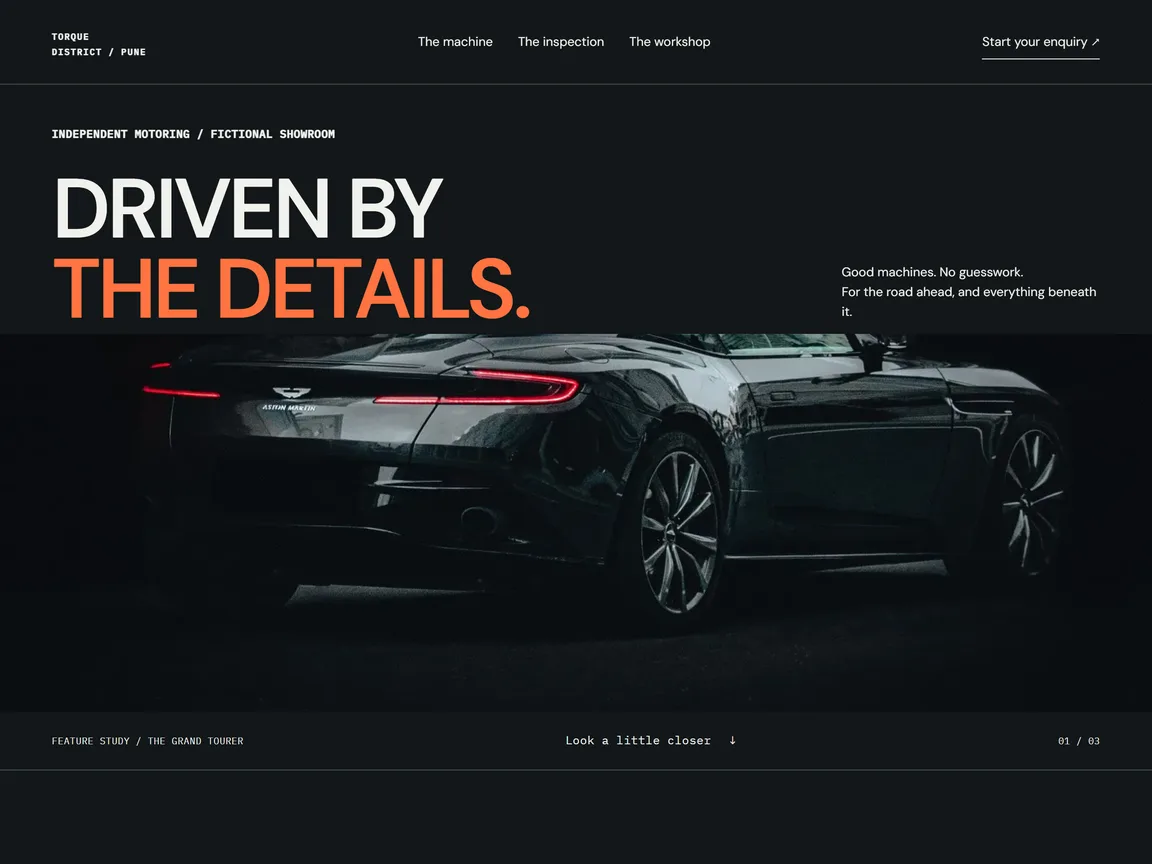 Torque District — actual automotive website preview